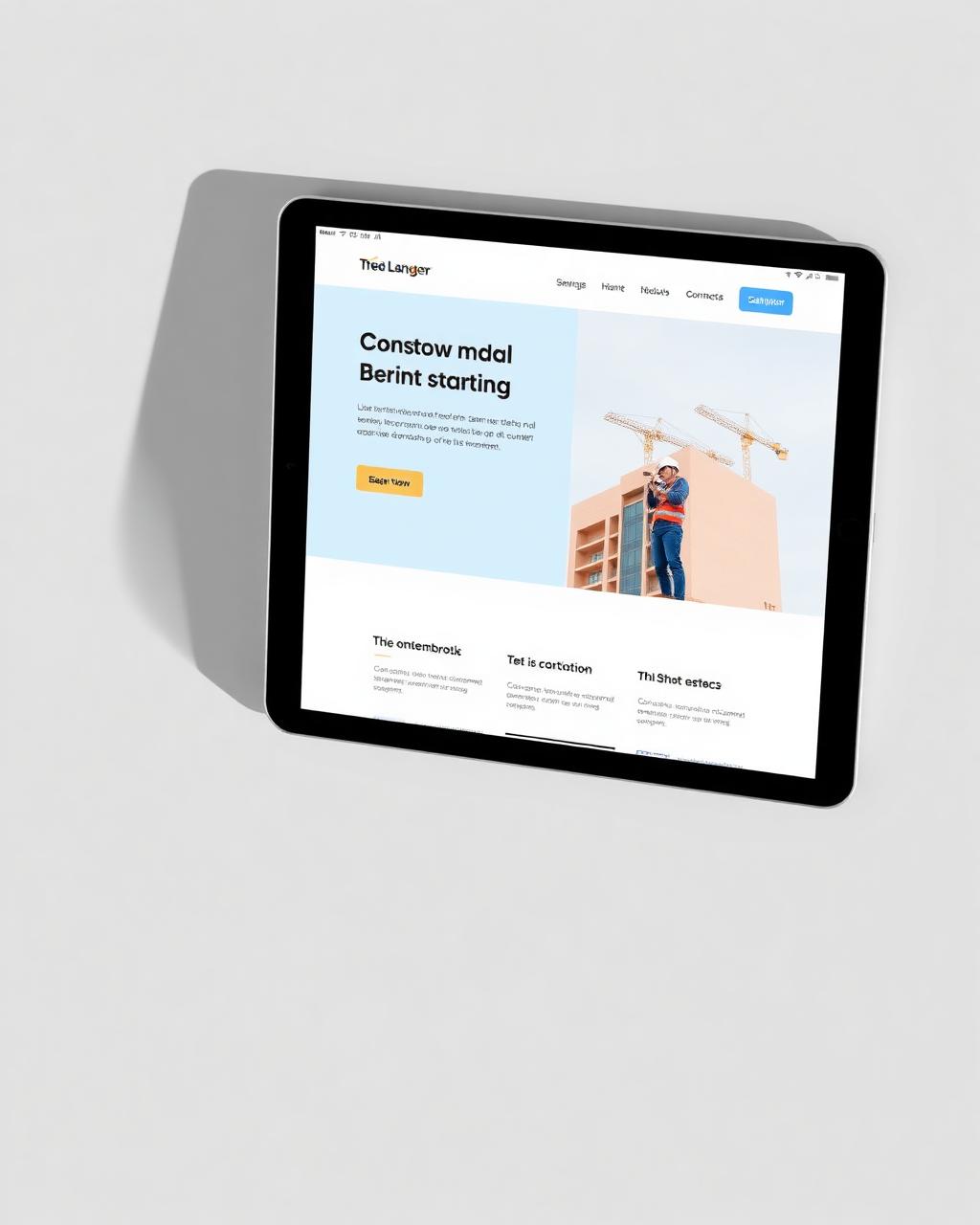 Web stavební firmy na tabletu